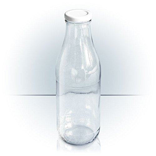 6 mal 1000ml Milchflasche mit Verschluss (To 48), Saftflasche, Ölflasche, Wasserflasche,