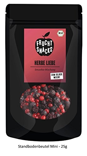BIO Smoothie-Mischung "Herbe Liebe" - 25g gefriergetrocknete Johannisbeeren, Süßkirschen und Preiselbeeren