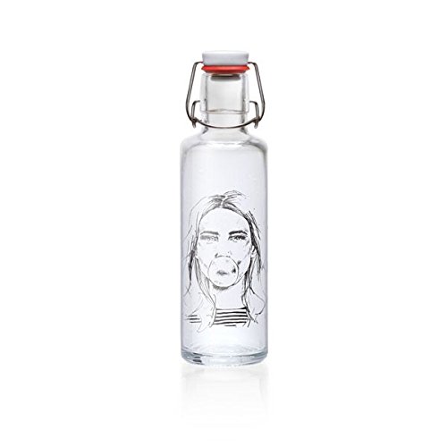 soulbottle 'Girl with chewing gum' - Trinkflasche aus Glas