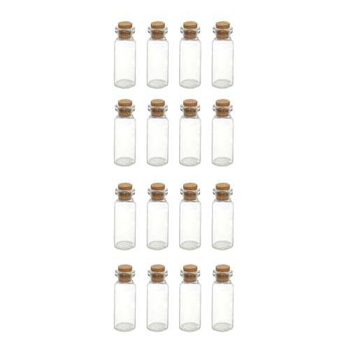 WYAN 16 Mini-Glas-Wunschflaschen mit Korkstopfen, Message-Glasflaschen für DIY Basteldekoration, Hochzeitsgeschenke, Wish Schmuck Partygeschenke.