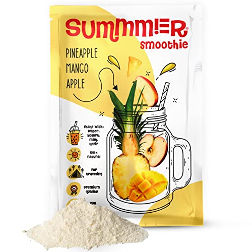 Sommerfrucht Smoothie Mix Päckchen Ananas, Mango, Apfel - Natürliches Smoothie Pulver - Leckeres Home Smoothie Kit - 100% natürliche Früchte