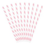60-tlg. Set Papierstrohhalme Strohhalme MIX schwarz rosa silber - Punkte und Streifen 20 cm