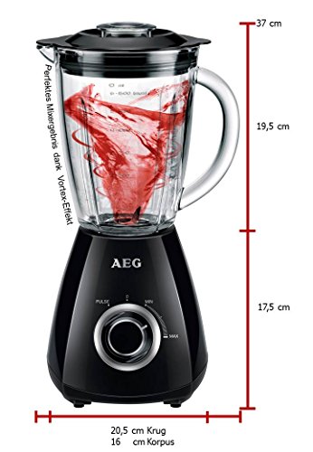 AEG SB185 Standmixer (450 Watt, 1,5 Liter Glaskrug) schwarz