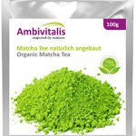 Ambivitalis Matcha-Tee Pulver 100g aus natürlichem Anbau vegetarisch vegan gesund backen und kochen für smoothies gesunde Ernährung