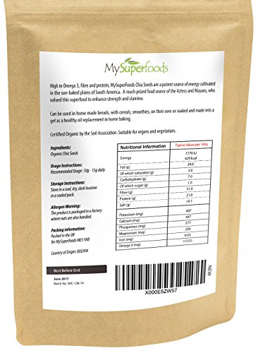 Bio Chia-Samen (1 kg) | Höchste Qualität | Garantiert organisch durch die Soil Association | Von MySuperfoods