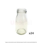 Klassischer Mini Glas 24 Stück Milchflaschen - fetzigen, retro design - ideal für Hochzeiten, BBQ, Parties. 200 ml