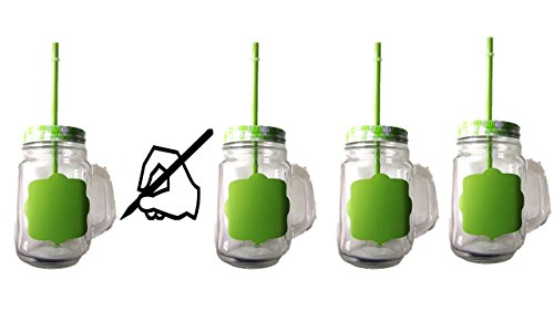 Trinkgläser mit Henkel mit Deckel und Trinkhalm 4 Gläser Set a 0,5l
