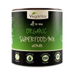 VegaVital Superfood Mix Woman, 100 Prozent Bio, 17 Verschiedene Superfoods Inklusive Moringa Oleifera, Matcha, Weizengras, Gerstengras, 1er Pack (1 x 100 g)