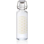 soulbottle 0,6l "Flower of Life" • Trinkflasche aus Glas, 100% plastikfrei