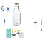 6 leere Weithals-Glasflaschen 1,0 l / Saftflaschen