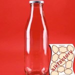 8 leere Glasflaschen 1000ml Milchflaschen Saftflaschen VINTAGE STYLE von slkfactory