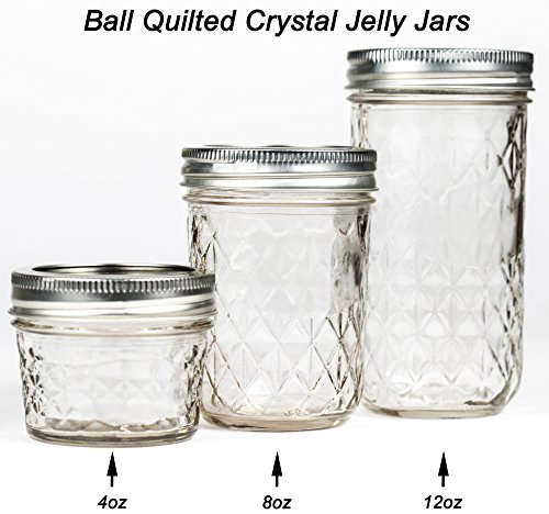 Ball Mason Quilted Crystal Jelly Jar 4oz/3er Set
