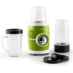 Klarstein Juicinho Verde Smoothie Maker To Go Mini-Standmixer Mixer Set (220 Watt, 8-teilig, 2 Geschwindigkeiten, Pulse, Edelstahl-Klingen) grün