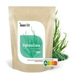 nur.fit Spirulina Pulver 500g – rein natürliches Pulver aus Spirulina Algen ohne Zusatzstoffe – Green-Smoothie-Pulver in Rohkostqualität mit Proteinen und B-Vitaminen für Smoothies