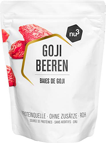 nu3 Premium Goji Beeren - 500g Pack - Superfood-Beeren zum Naschen - Gojibeeren ungeschwefelt & schonend getrocknet - passt zum Frühstück - mit vielen Vitaminen - vegan Snack